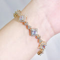 All-match diamond zircon bracelet for women in silver with geometric love/heart motif