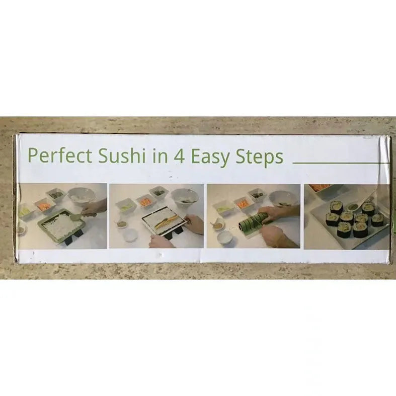 DIY sushi making machine with PP body and 11 stainless steel wire guides in colour box packaging