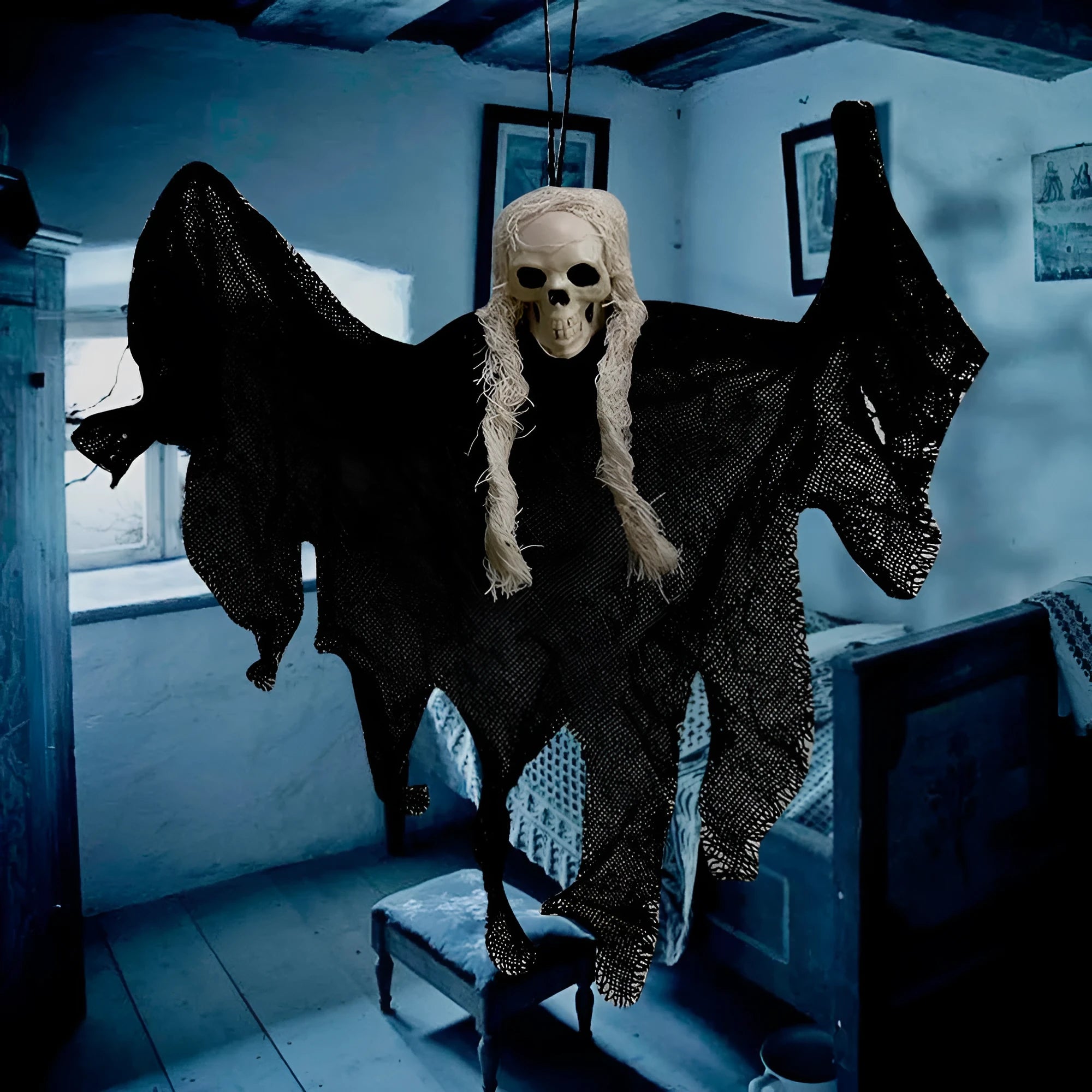 Halloween skull decoration bleeding horror cloth hanging 30x35cm corpse pattern