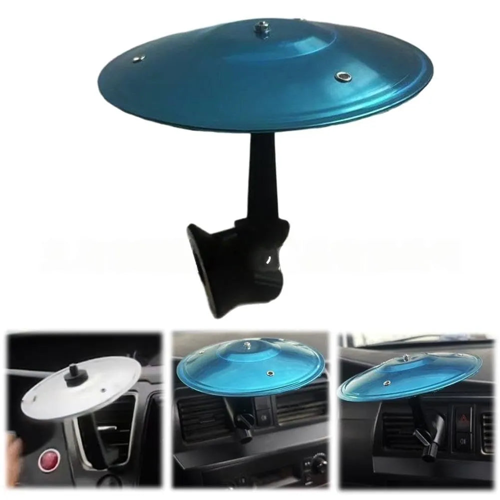 Car accessories collision cymbal mini drum in gold finish shown on a white background