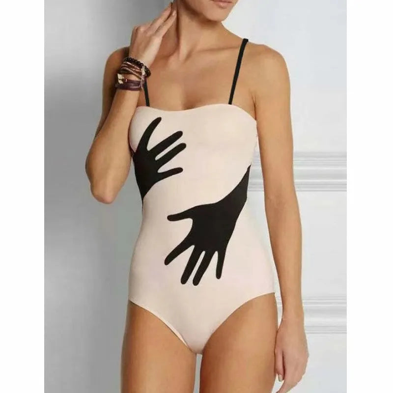 Women's patterned polyester bikini set with tulle skirt cover-up in sizes S M L XL
