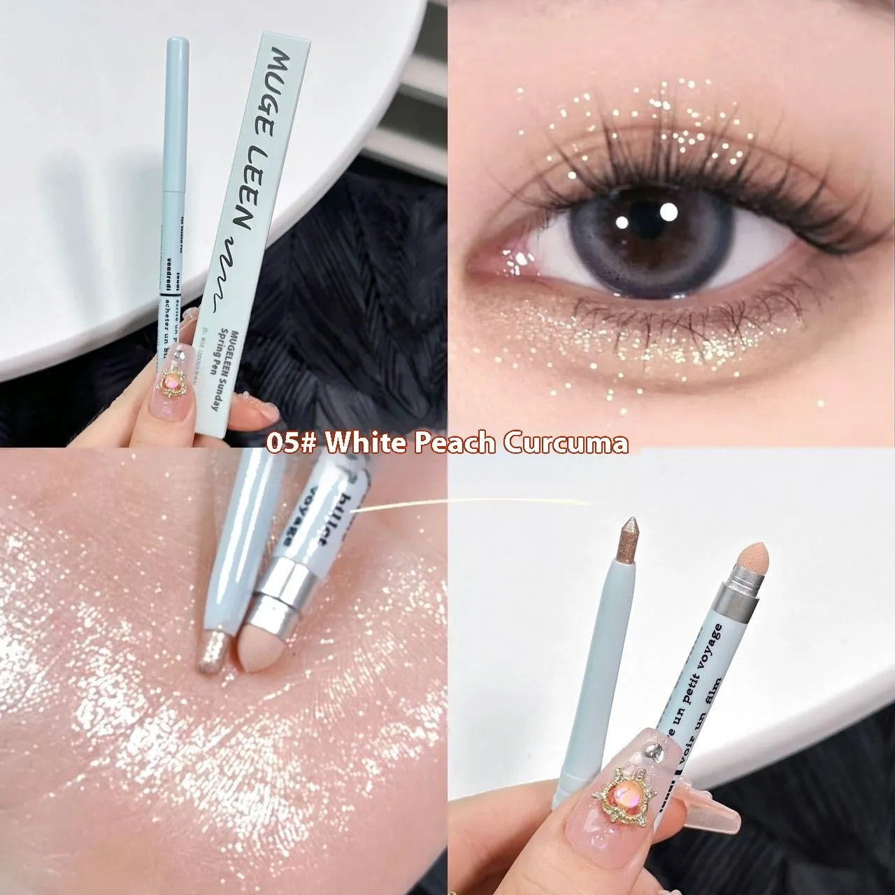 INS style 2-in-1 waterproof eyeliner and eye shadow pen in multiple colour options.