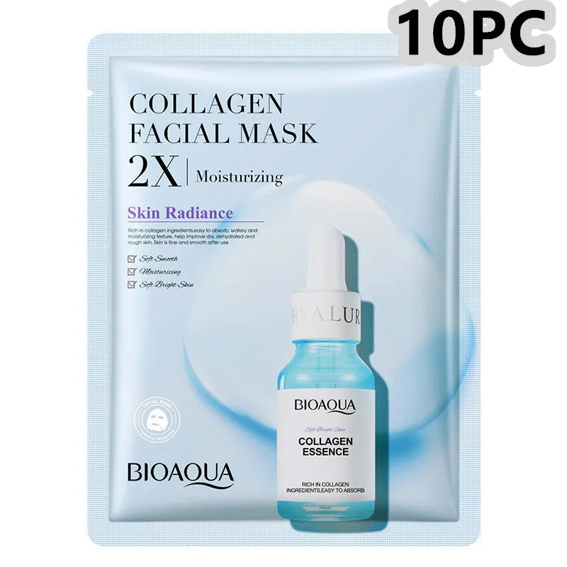 Collagen face mask sheet with hyaluronic acid gel formula in 30g pack