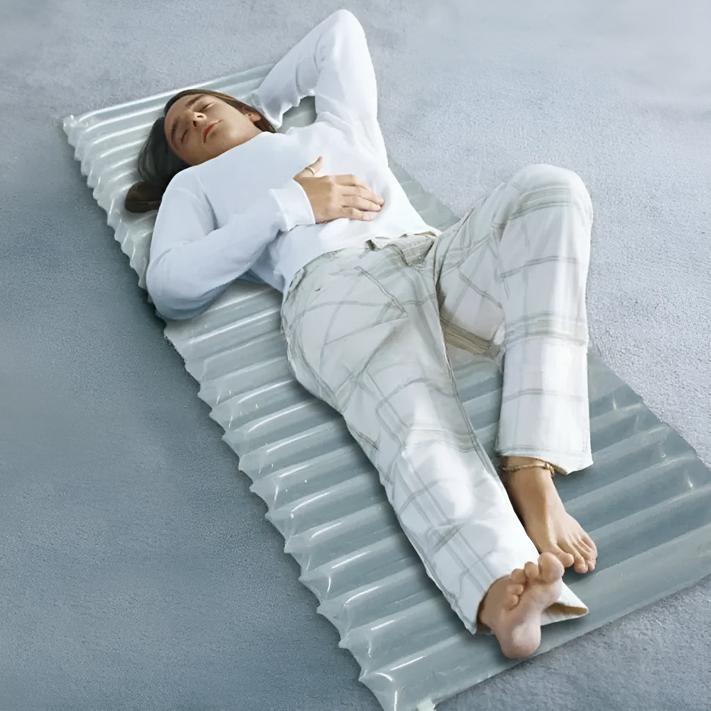 Transparent outdoor camping airbed measuring 200cm long with 300kg load capacity