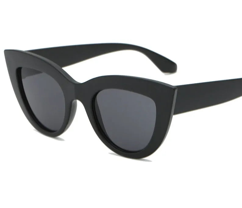Black frame double grey fashion sunglasses with AC lenses and UV400 protection
