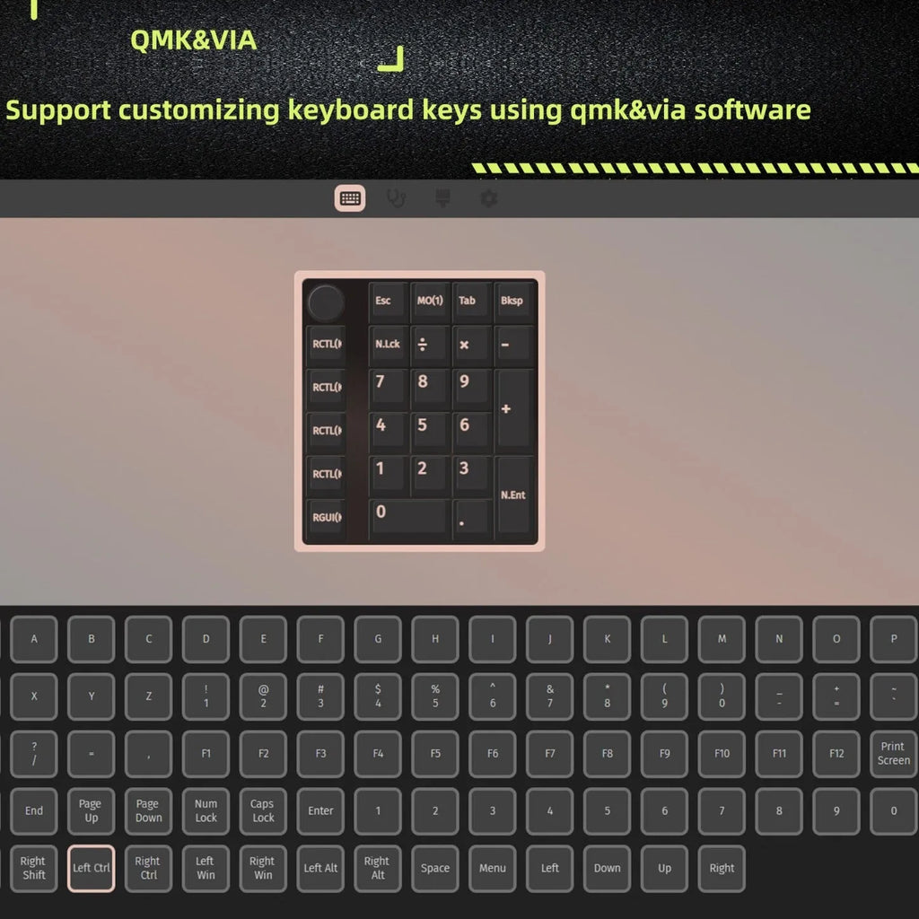 Wireless Bluetooth mechanical numeric keyboard in black and white colour options