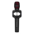Yaerjia E108 black mobile karaoke microphone with built-in speaker grill and controls.