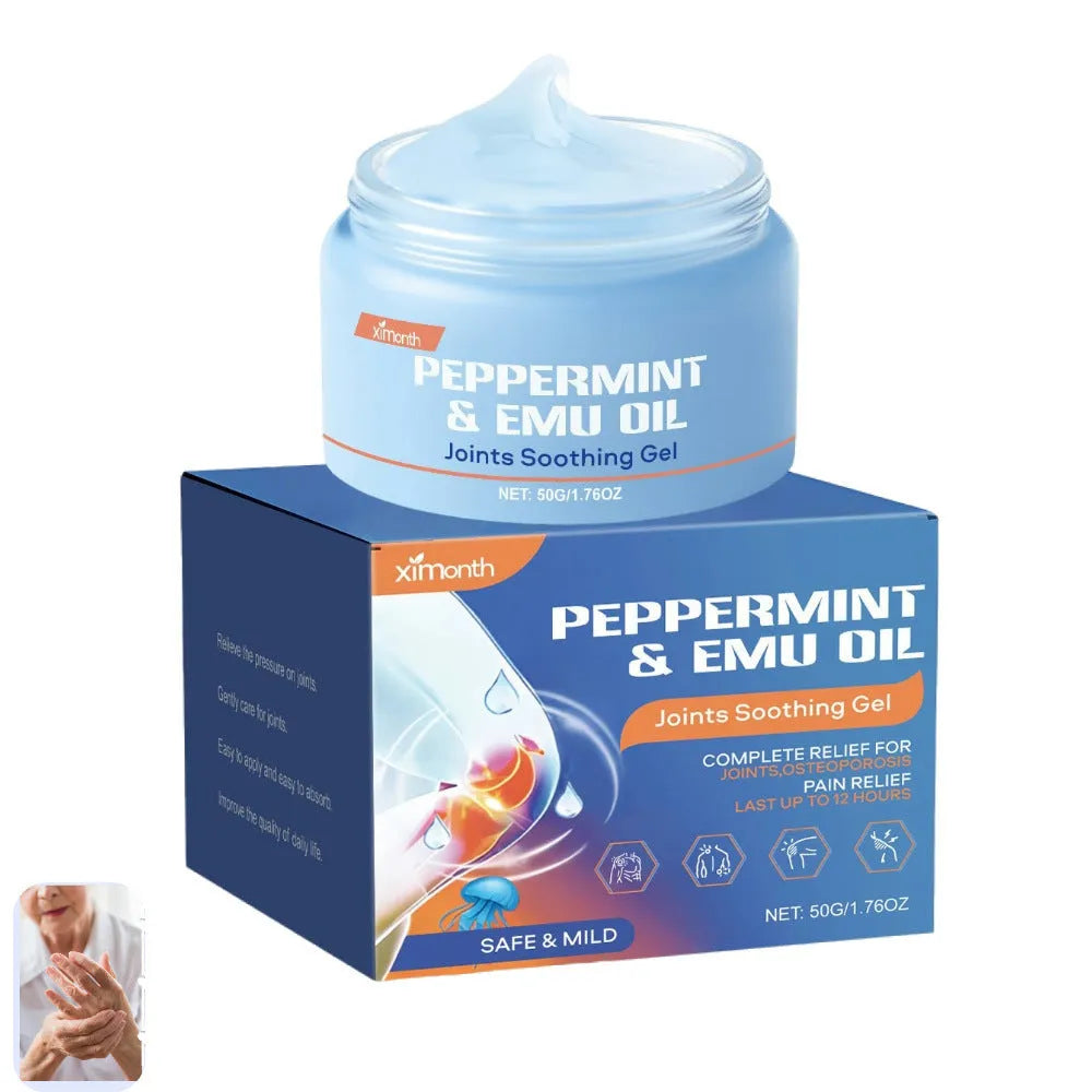 50g joint soothing gel tube with menthol, mint leaf and emu oil for topical joint massage