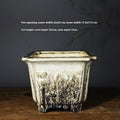 Ceramic decals flower pot square 22cm caliber high depth green glaze changed No 22 middle decal