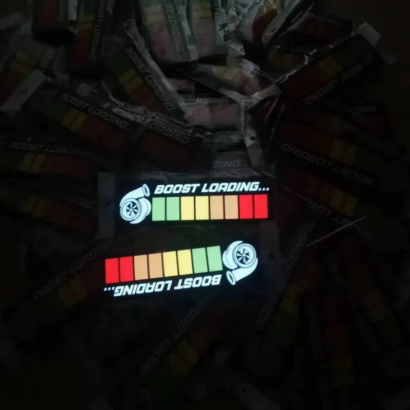 Illuminated car window sticker with foundation white LED glow and thin 0.5mm film construction