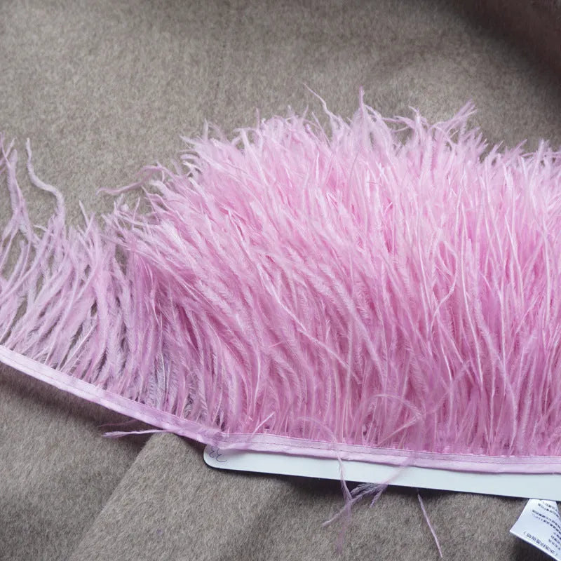 Decorative feather cloth strip DIY trim 10-15cm wide in multiple colours for clothing crafts