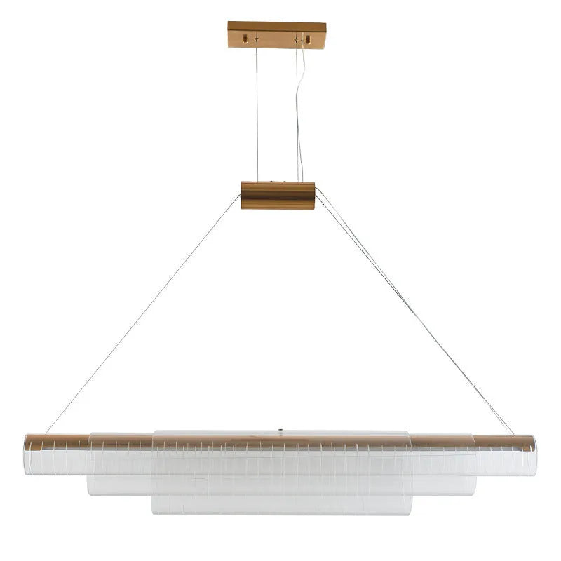 Modern glass pendant lamp with iron body for restaurant ceiling lighting