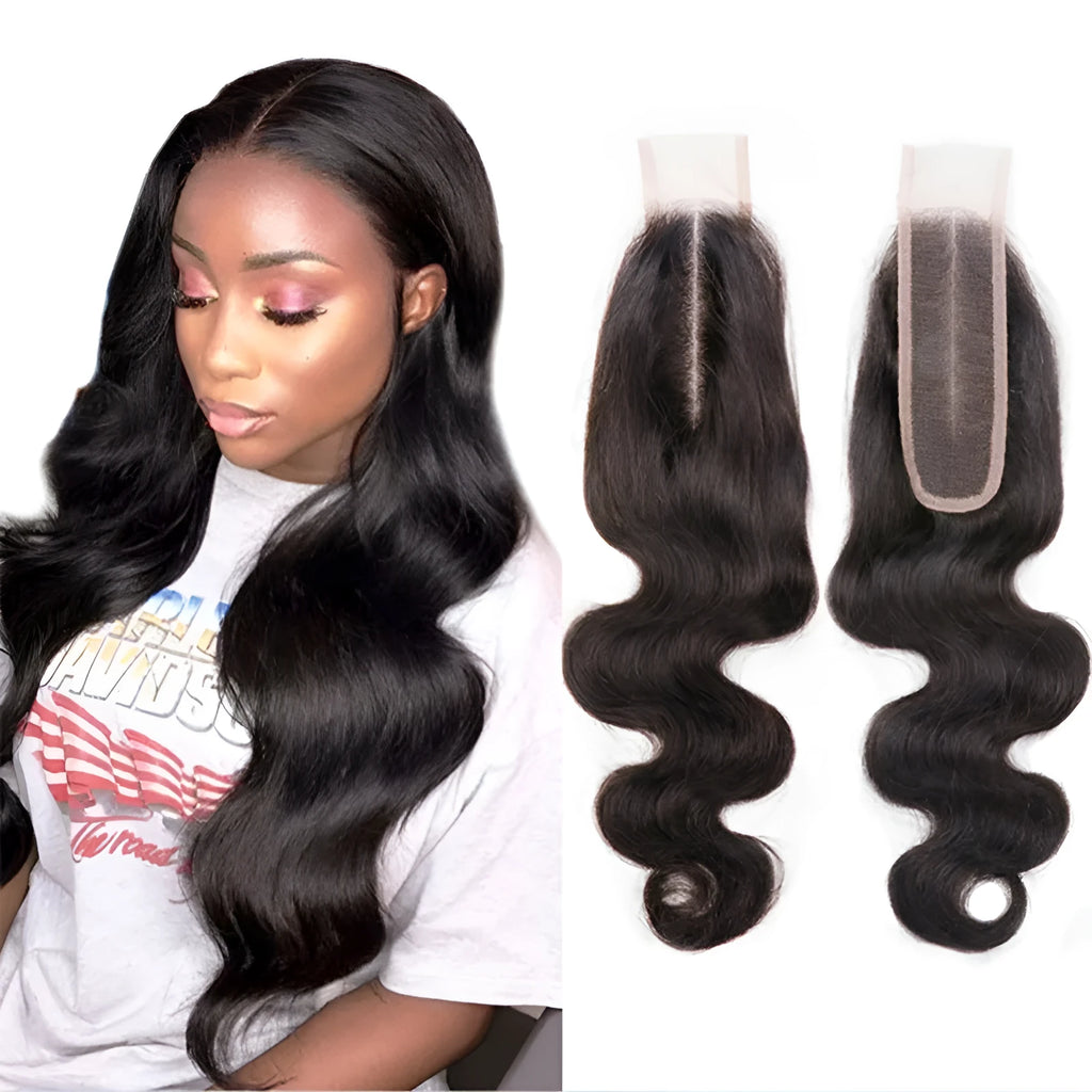 Natural colour straight human hair wig for women on a stand, showing lace front and long length.