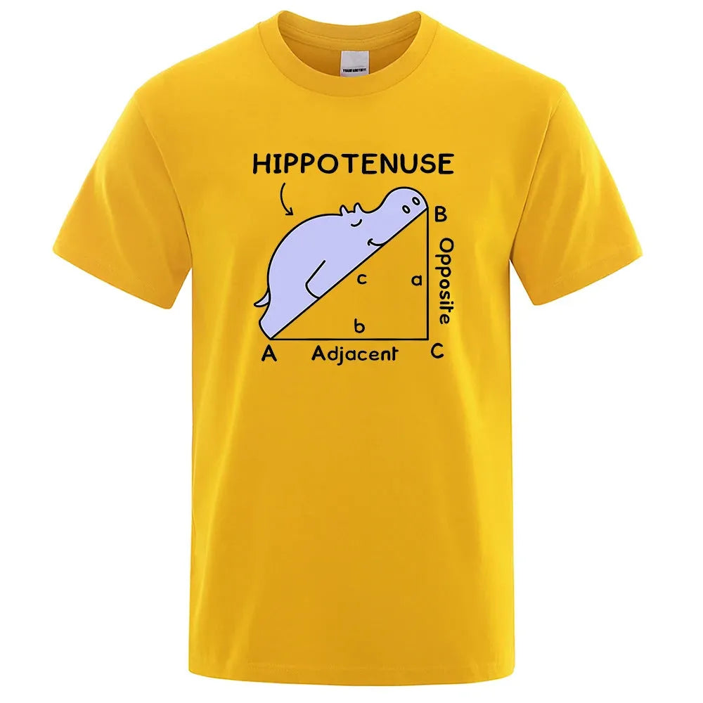 Hippotenuse Opposite Adjacent printed loose cotton T-shirt in Army Green colour.