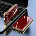 Mirror digital display power bank showing remaining battery percentage with aluminium shell construction