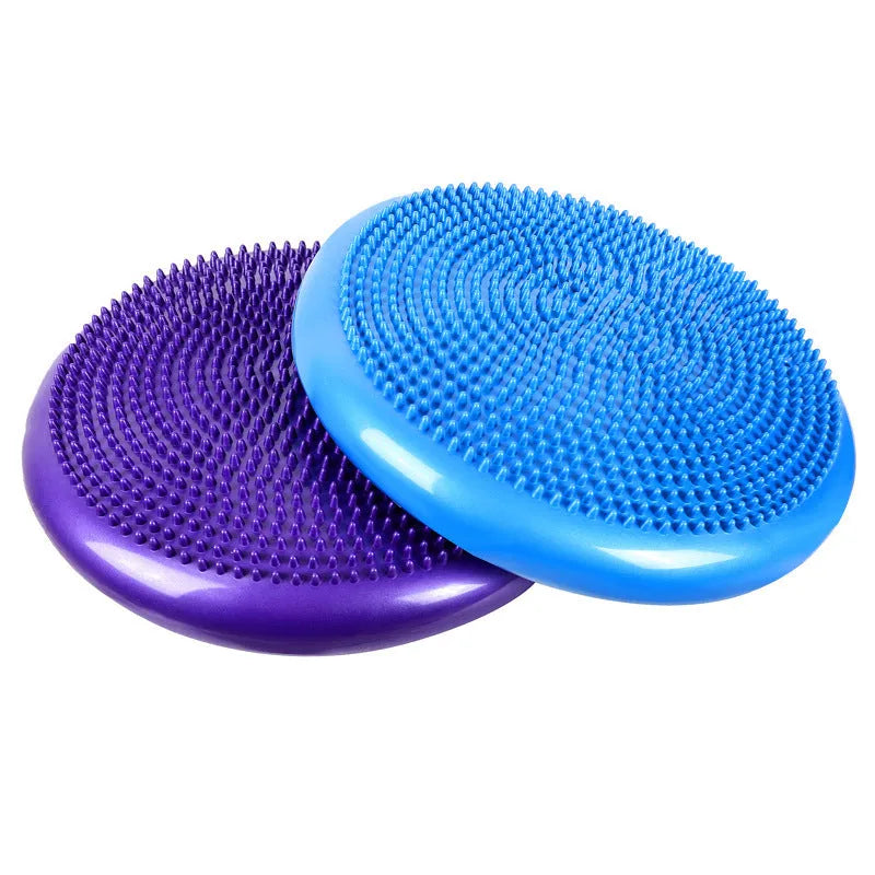 Inflatable PVC balance board 34cm diameter with tactile nubs and smooth raised nubs, for yoga fitness and posture training