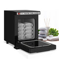 Household UV ozone disinfection cabinet with towel heating, available in black or white with EU plug option