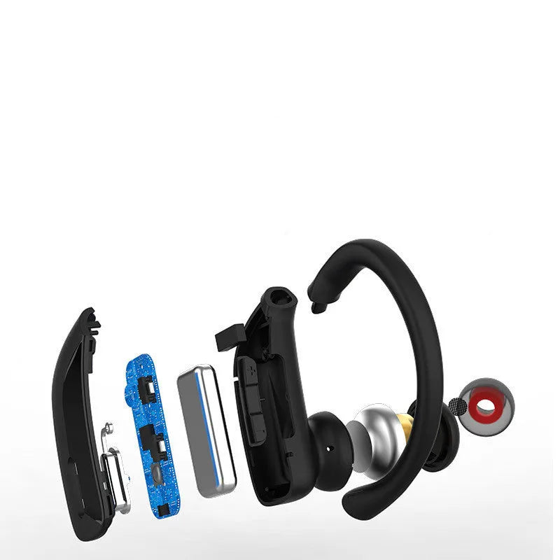 LED digital display Bluetooth 5.0 hanging ear wireless headset in T16 black and T17 black