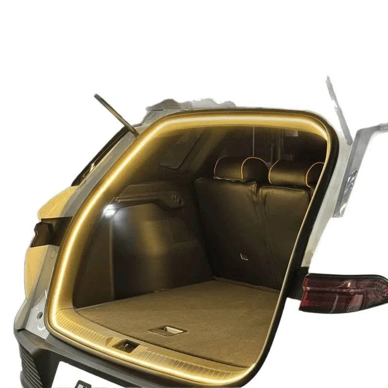 Universal car rear trunk tail light strip with white light and pin connectors for boot illumination