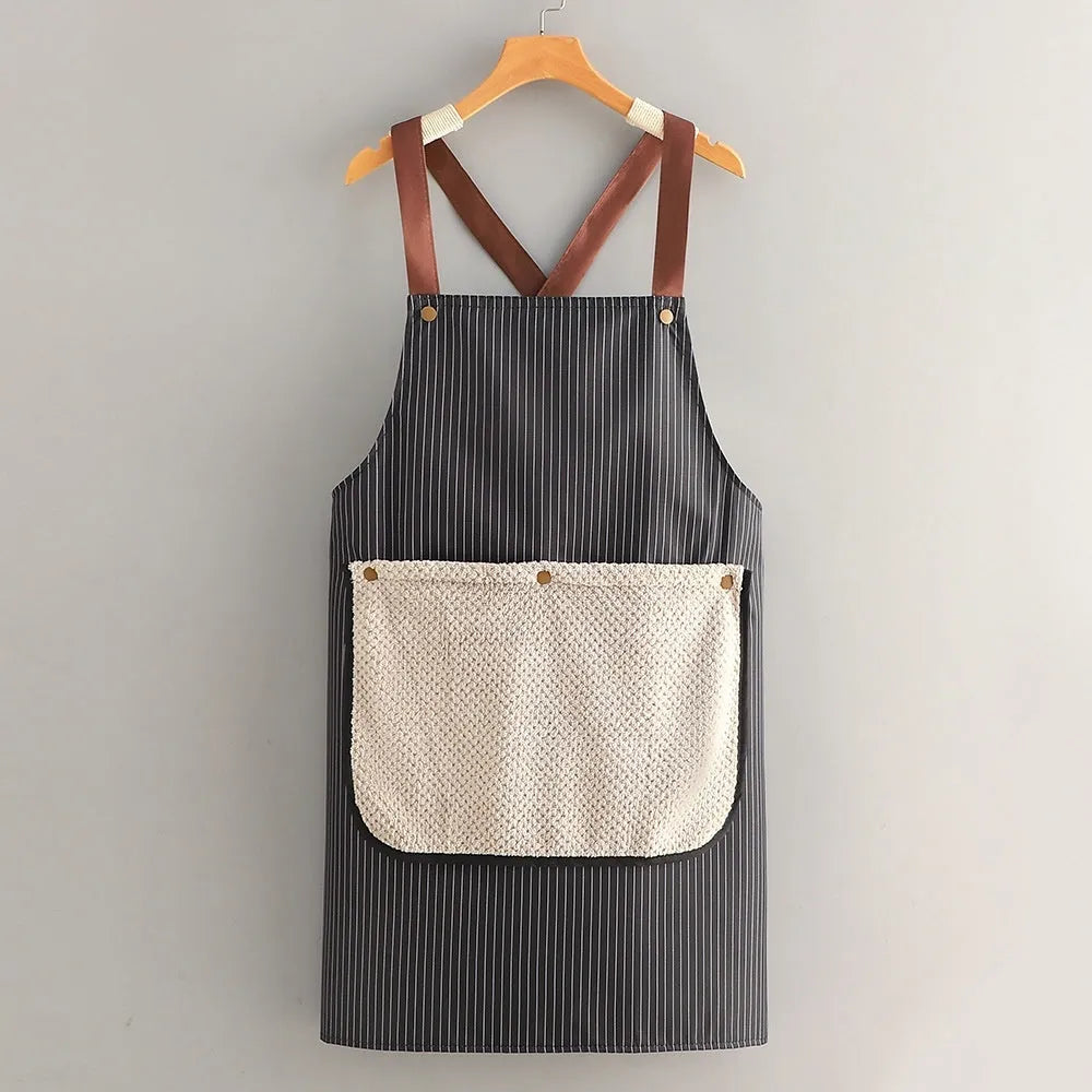 Waterproof polyester kitchen apron in multiple colour options for cooking and cleaning protection