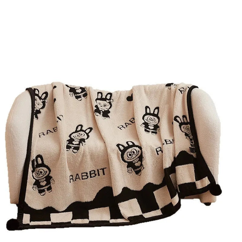 Black and white panda cationic velvet multifunctional blanket in six sizes from 100x150cm to 230x250cm
