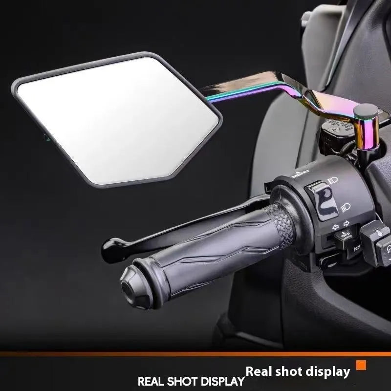 Aluminium alloy spoiler rearview mirror for electric car and motorcycle with white glass and black blue glass option