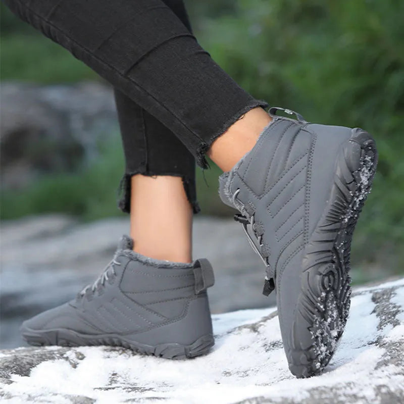 Outdoor sports cotton shoes winter warm slip-on boots Oxford cloth non-slip rubber outsole artificial plush lining colours black blue gray