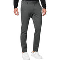 Men's slim-fit tapered chino trousers in khaki colour with pleated detail and zipper fly