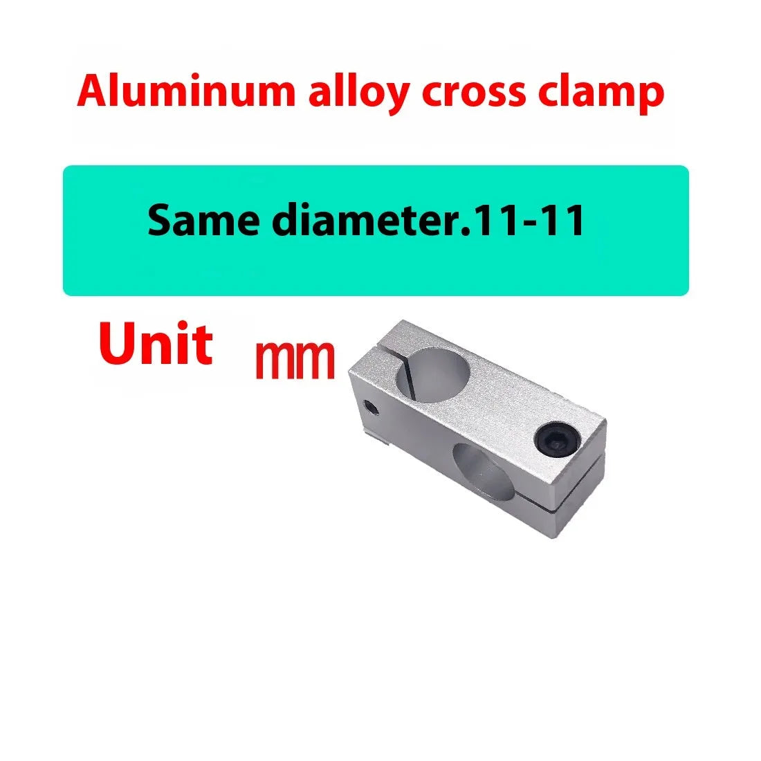 Aluminium alloy same diameter cross clamp fixing clip pillar in multiple sizes 4mm to 60mm