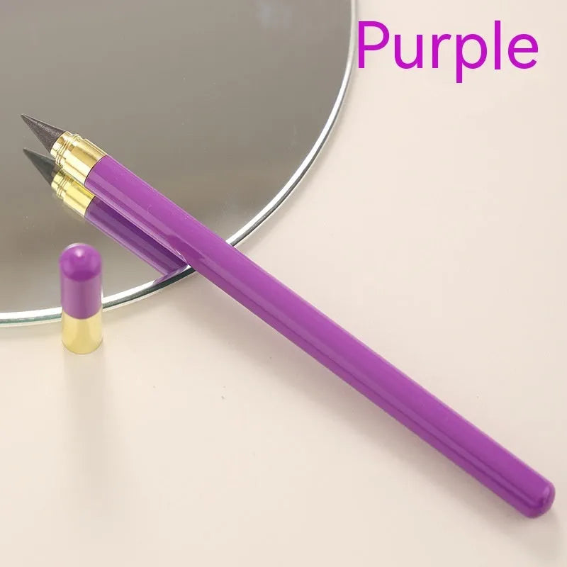 Transparent acrylic mechanical pencil with alloy tip showing coloured lead inside