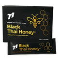 T1 Black Thai Honey jar showing distinctive black honey in household size container