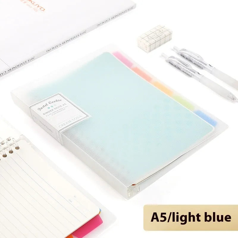Refillable spiral notebook in A5 and B5 sizes with colourful PP cover options