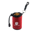 Mini solid colour nylon dog treat bag in red, green, black, or blue options.