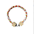 Parrot climbing rope toy with wooden rings in 30cm size, natural wood and rope construction, dark floral pattern