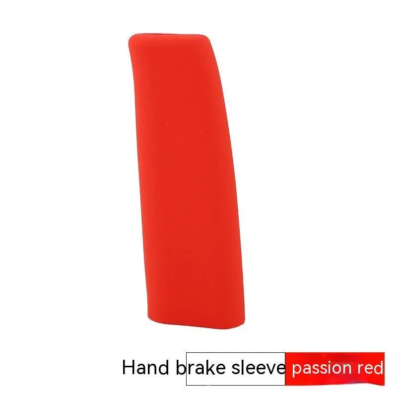 Silicone handbrake sleeve for car in black, grey, beige, red, and blue colours