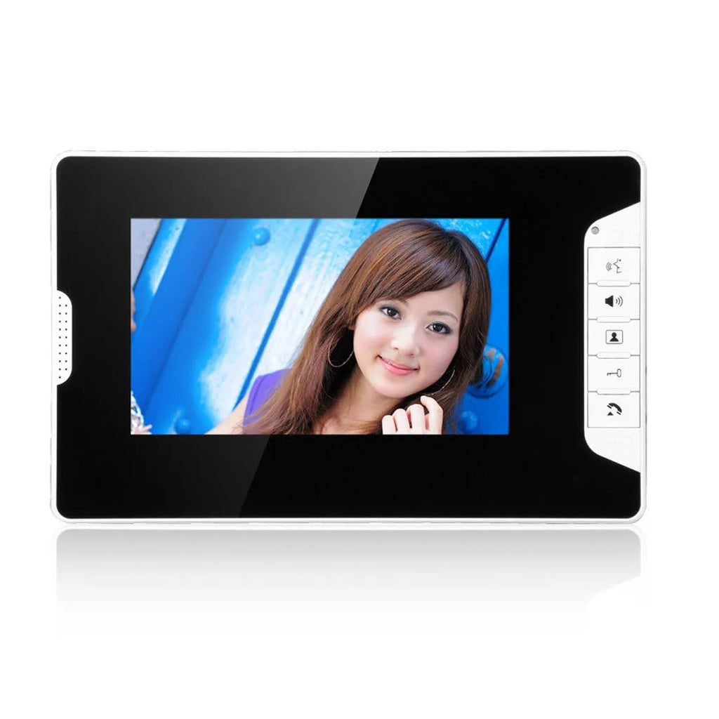 7-inch HD video door phone intercom system with indoor monitor and outdoor waterproof camera.