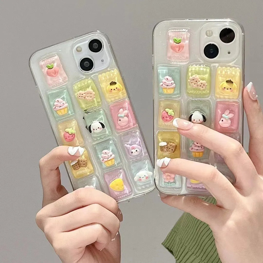 Creative adhesive candy TPU iPhone case with three-dimensional candy design for iPhone 11 12 13 14 X XR XS Max