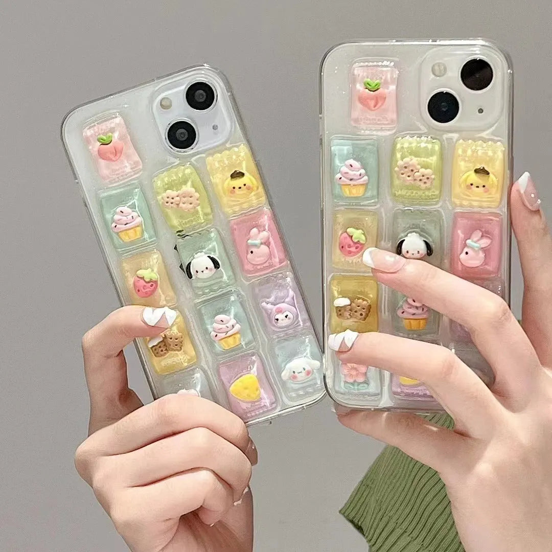Creative adhesive candy TPU iPhone case with three-dimensional candy design for iPhone 11 12 13 14 X XR XS Max