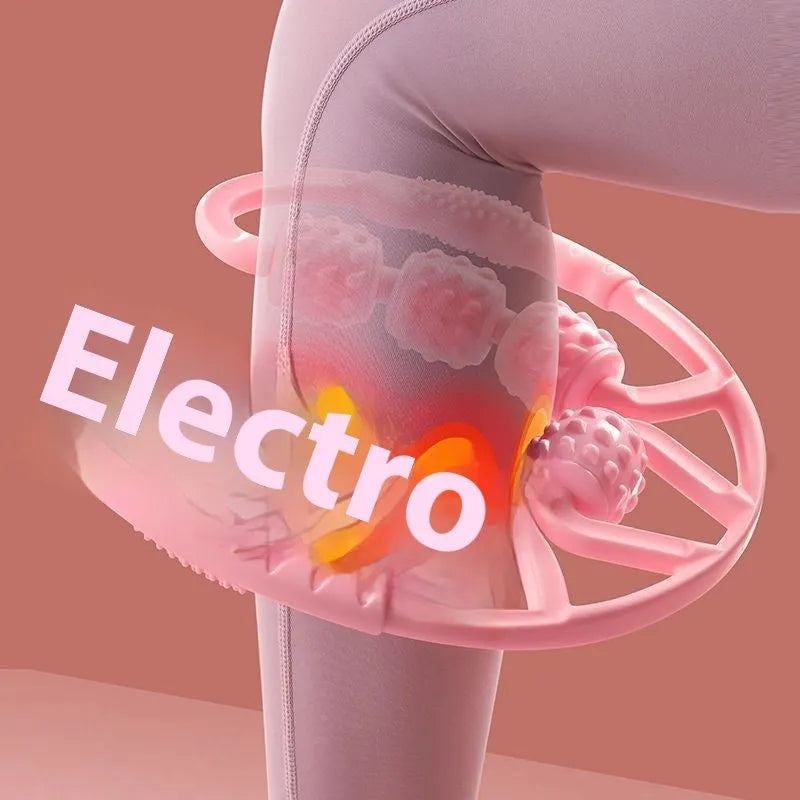 PP leg massager roller with multiple wheels in pink, blue, or purple
