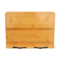 Natural bamboo hollow reading frame on a desk holding an open book in M size with hollow finish