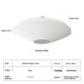 Minimalist ceiling lamp in white or beige, 50cm or 60cm diameter, alloy and fabric, warm light