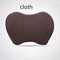 Car headrest with space memory cotton filling in black leather finish