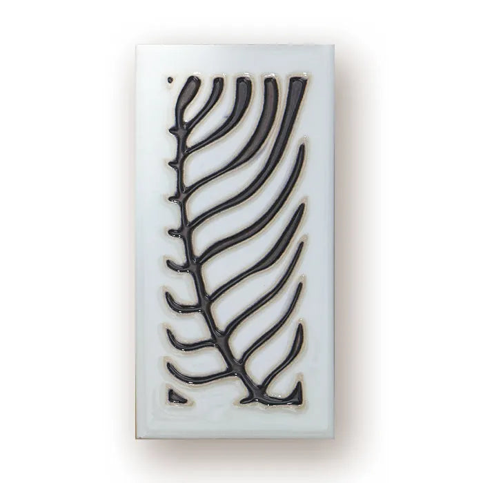 Handmade enamel art ceramic retro doorplate showing number 1 design, 76mm by 152mm