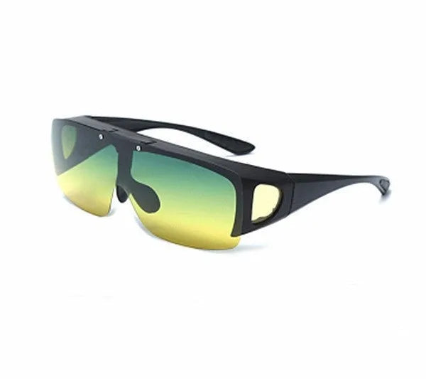 One-piece polarised prescription sunglasses for sports like cycling and climbing, shown in multiple lens colour options.