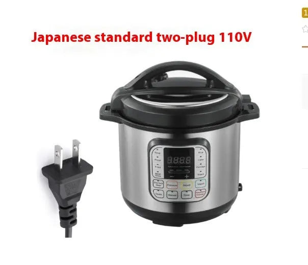 Silver 6L intelligent electric pressure cooker with touch control panel and aluminium alloy lining