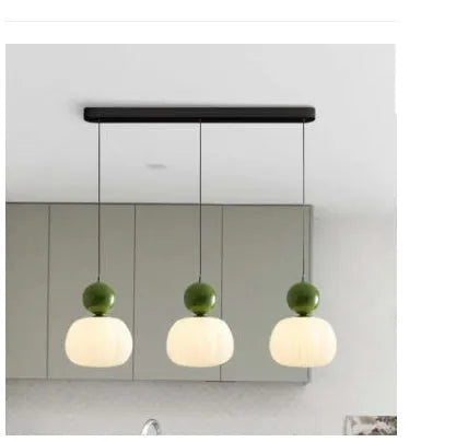 Nordic style pumpkin-shaped bedroom chandelier in alloy with multiple head and colour options
