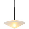 Nordic post-modern light luxury UFO glass chandelier in 35cm size with clear glass shade for ceiling installation