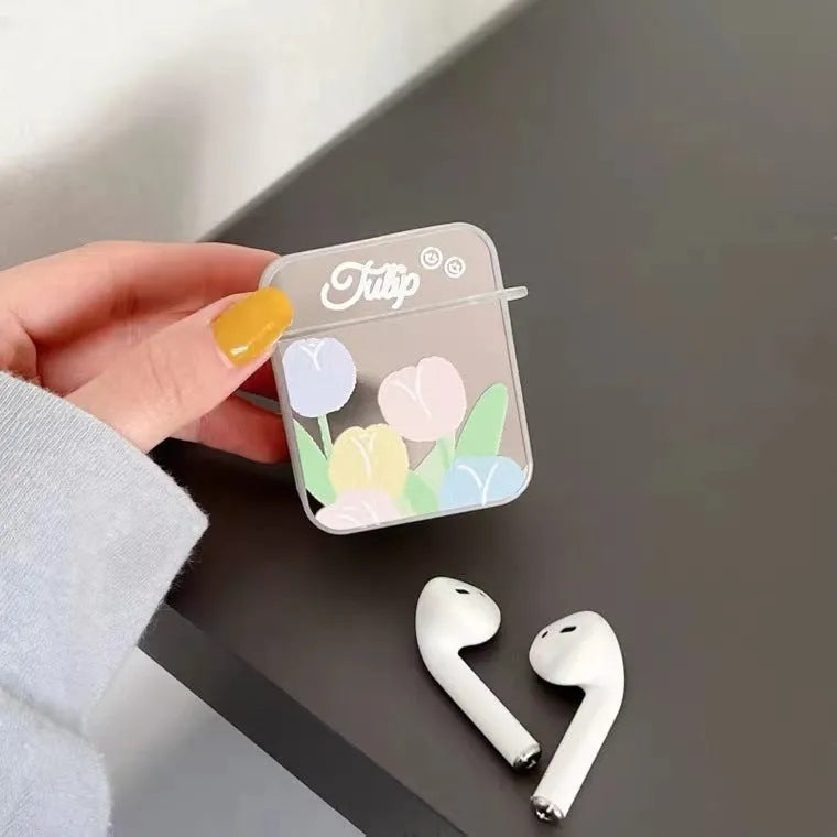 Ins Korean style Mirror Flower TPU earphone case back cover for AirPods Pro