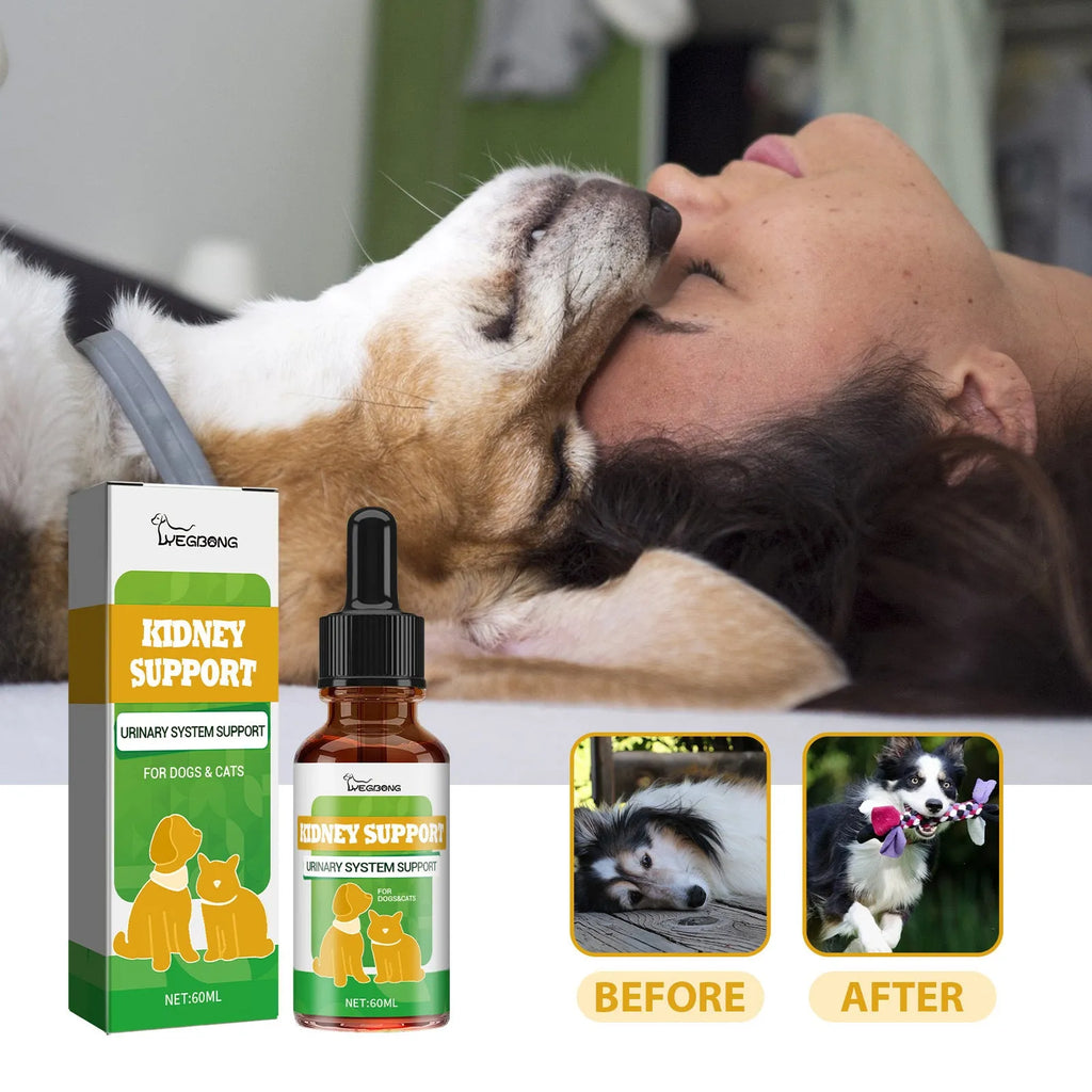 60ml pet nutritional supplement bottle with dandelion, Echinacea, cranberry, astragalus and Shuta root extracts