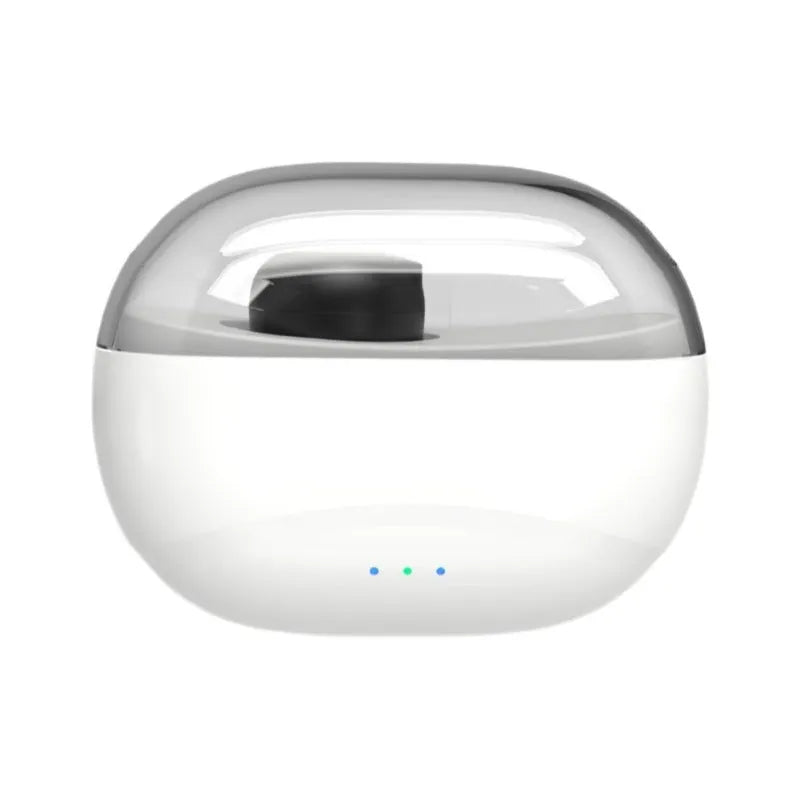Intelligent noise reduction hearing aid for elderly with touch control and Type-C charging, available in black, white, blue, red, and skin colour